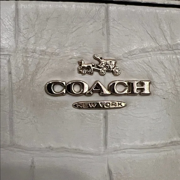 Coach Ivory Croc-Embossed Satchel - Picture 2 of 16